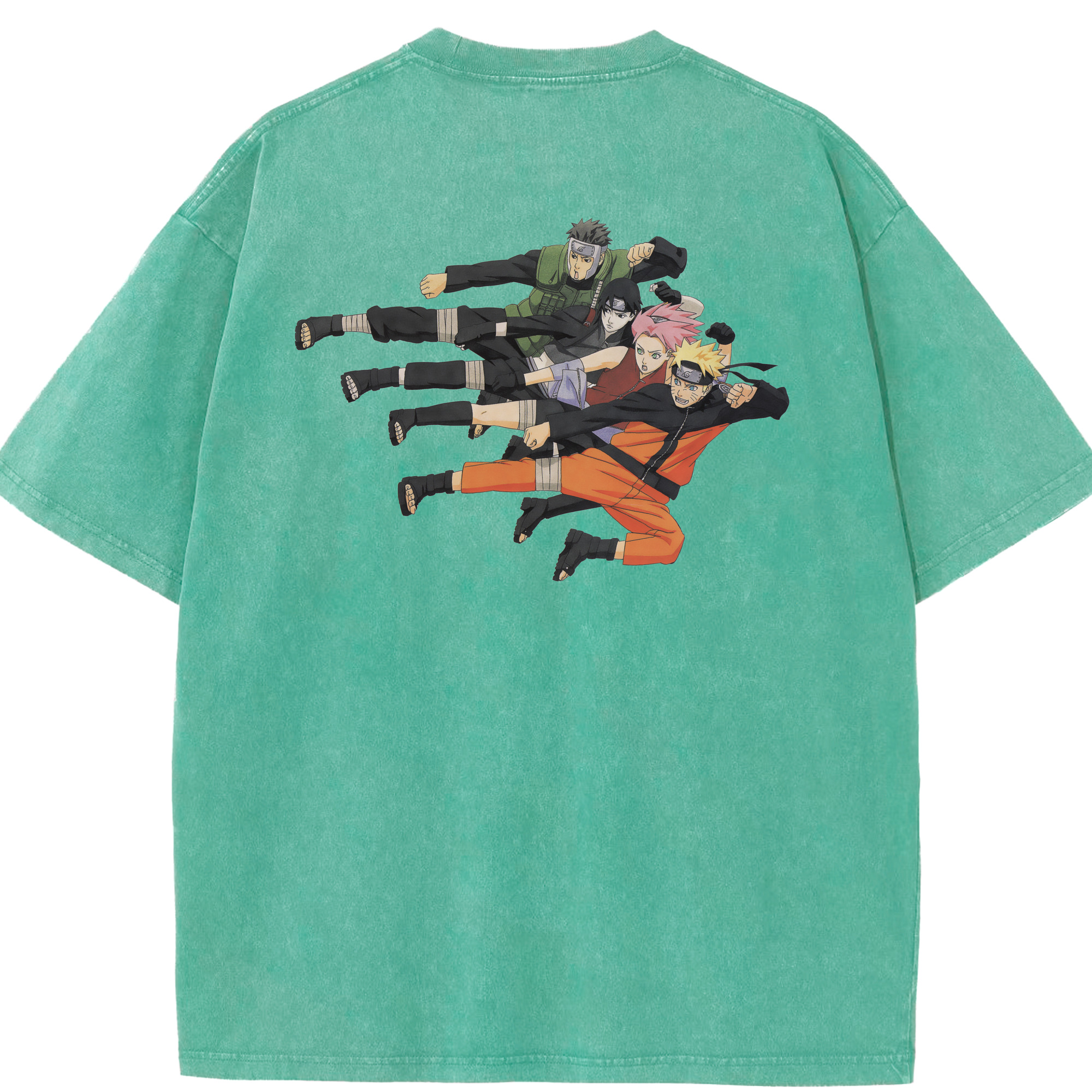 （画像用） NARUTO -ナルト- うずまき ナルト Uzumaki Naruto 綿100% ヴィンテージ風 半袖Tシャツ（背面プリント）
